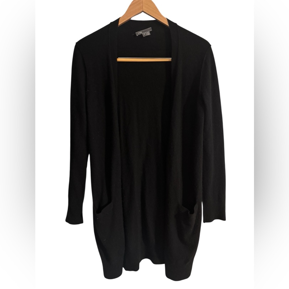 Vince Cashmere Blend Long Cardigan Seam Detail woman small